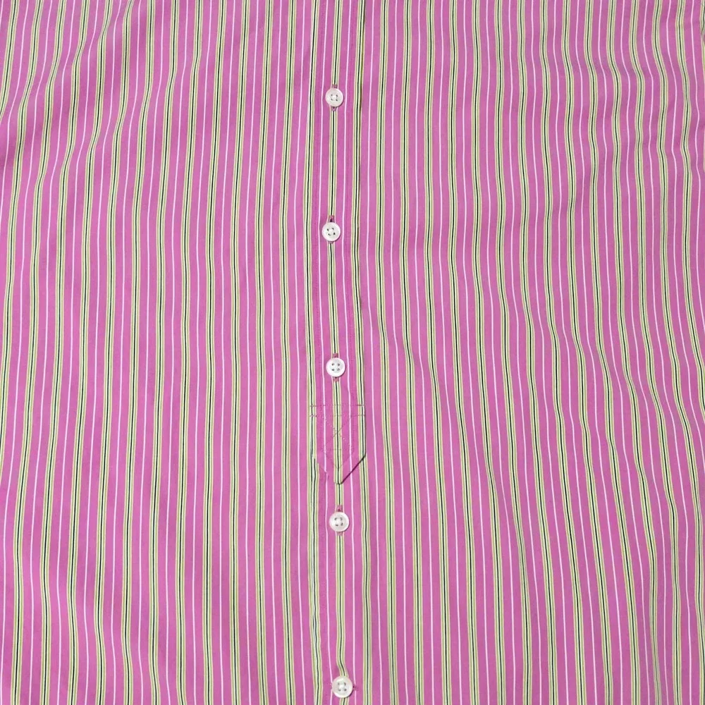 Ralph Lauren Big Girls Size 14 Button Down Shirt Pink Green Navy Striped Pony